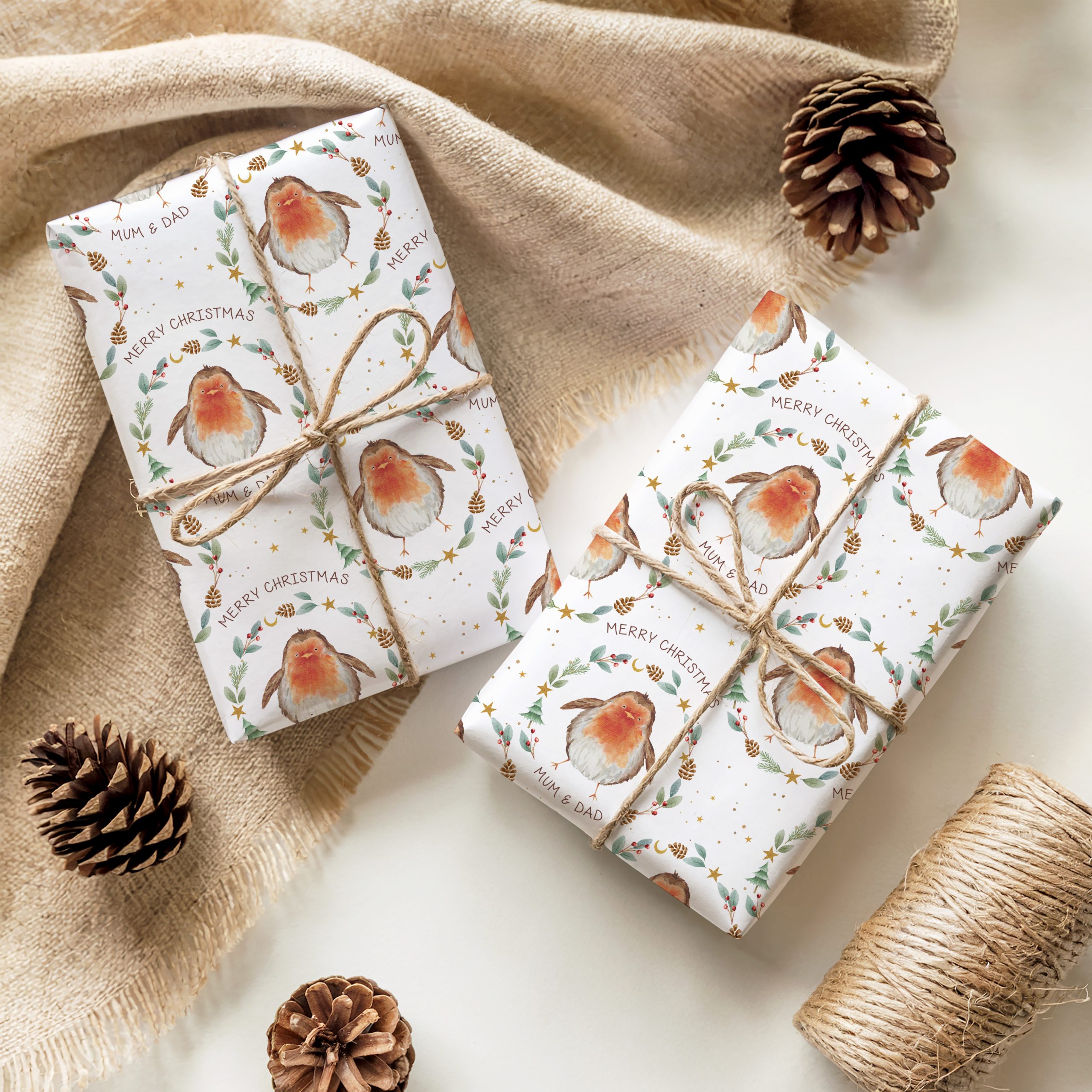CH271 Personalised Robin Gift Wrapping Paper 7