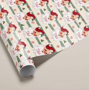 Red Santa Personalised Gift Wrapping Paper
