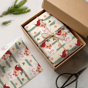 Red Santa Personalised Gift Wrapping Paper