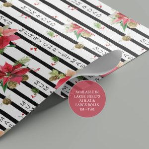 Christmas Poinsettia Gift Wrap 3