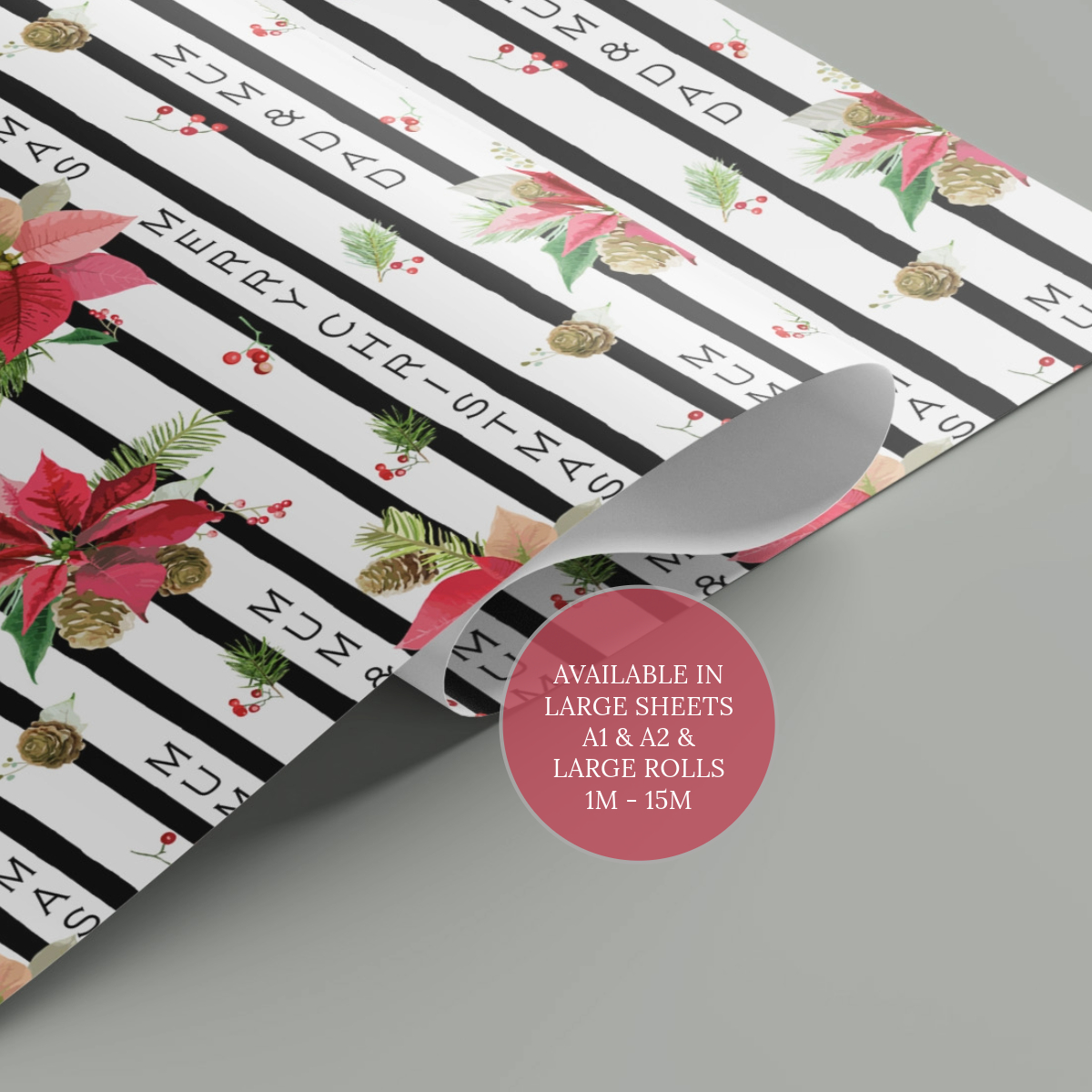 Christmas Poinsettia Gift Wrap 3