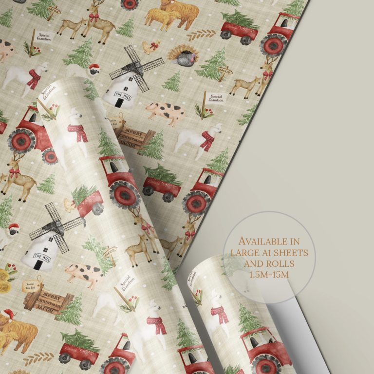 Farmyard Christmas Wrapping Paper