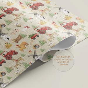 Personalised Farmyard Sheet of wrapping paper