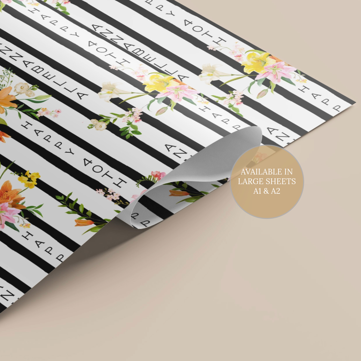 Gift Wrap Peach Stripe 3