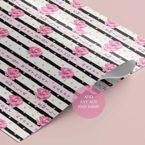 Gift Wrap Pink Stripe 2