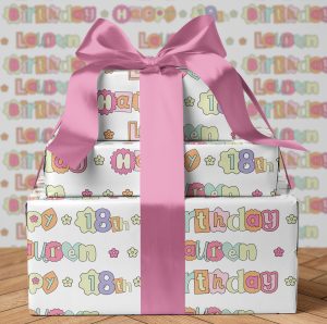 Gift Wrap Retro Alphabet 18th