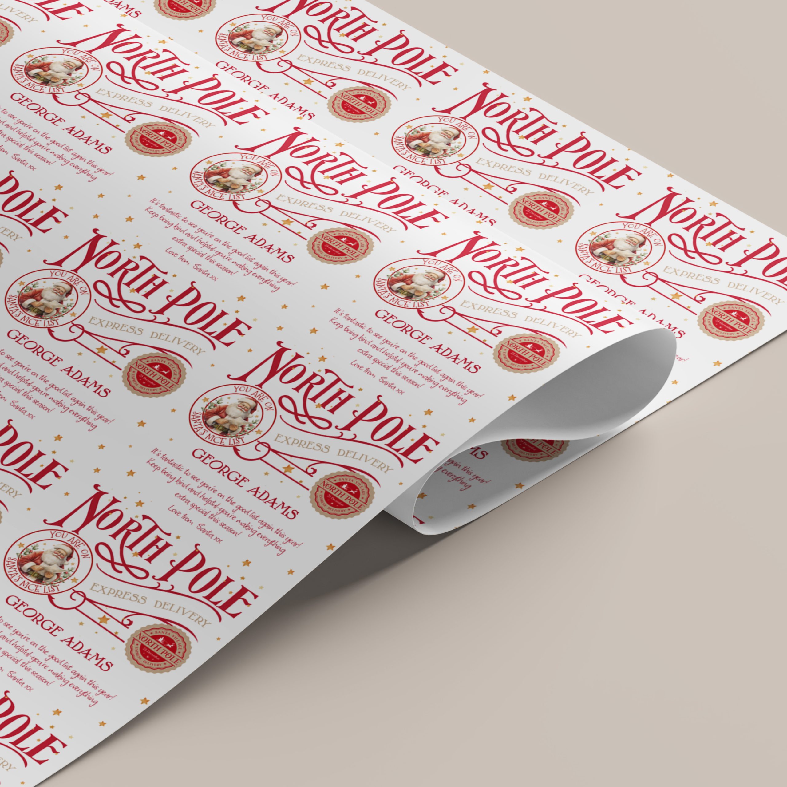 North Pole Gift Wrapping Paper