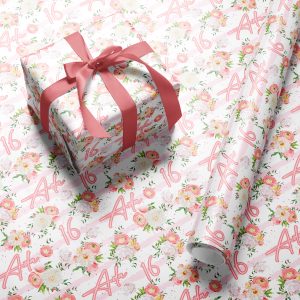 Peach Floral Wrapping Paper