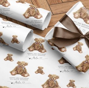 Personalised Birthday Teddy Wrapping Paper