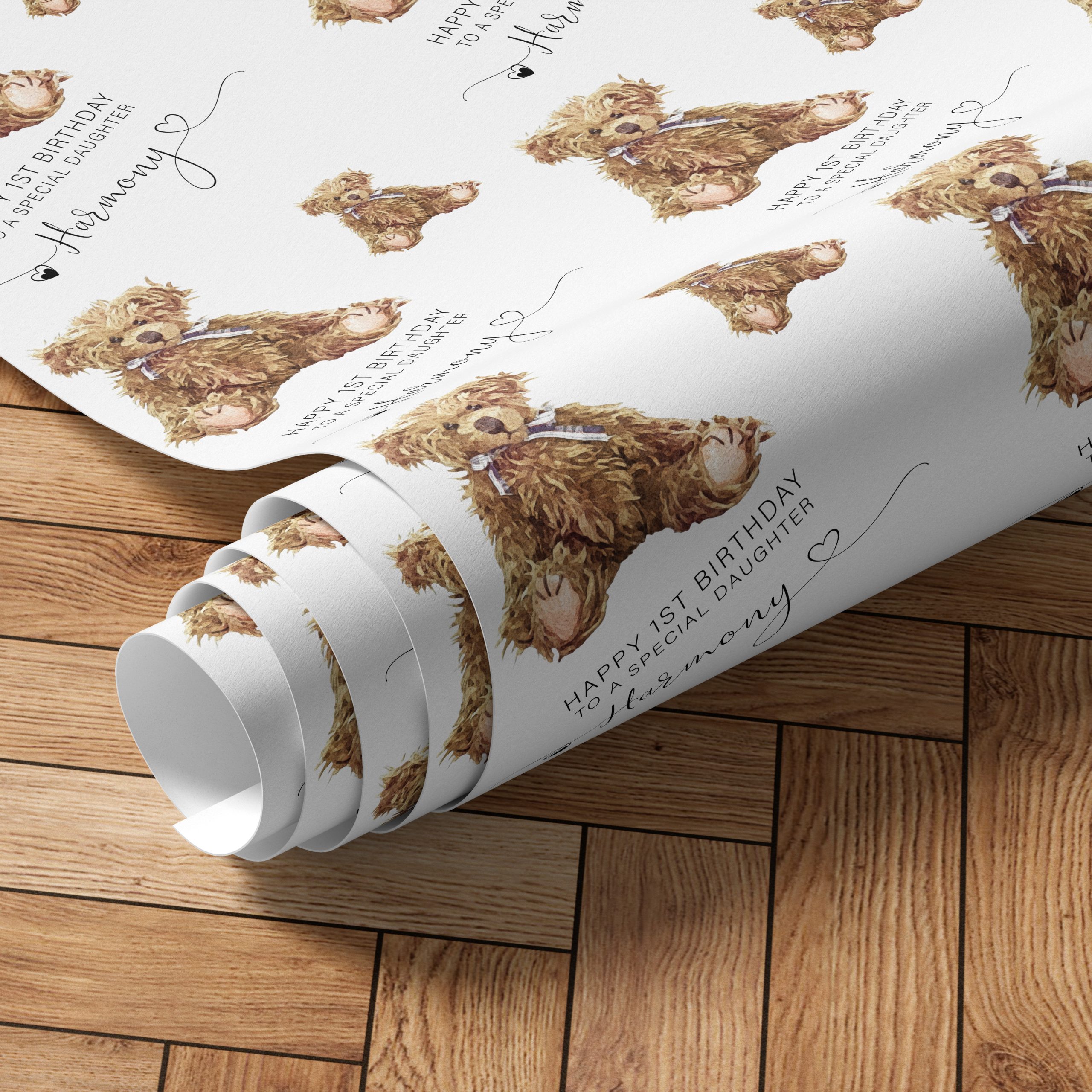 Personalised Birthday Teddy Wrapping Paper