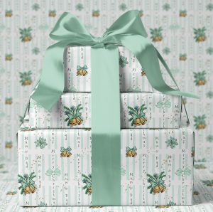 Personalised Christmas Bells Wrapping Paper