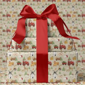 Personalised Christmas Gift Wrapping Paper Farm Yard