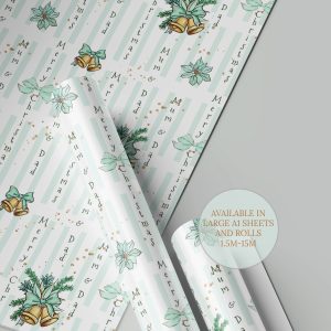 Personalised Christmas Gift Wrapping Paper Tiffany Blue 1
