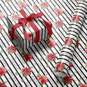 Personalised Christmas Poinsettia Wrapping Paper