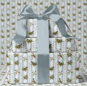 Personalised Christmas Wrapping Paper Bird