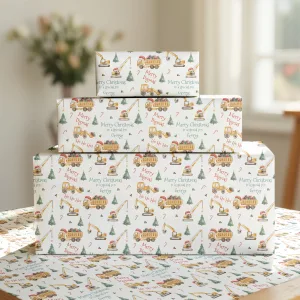 Personalised Construction Gift Wrapping Paper