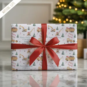 Personalised Construction Gift Wrapping Paper