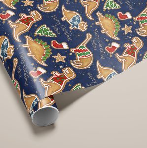 Personalised Dinosaur Christmas Gift Wrapping Paper