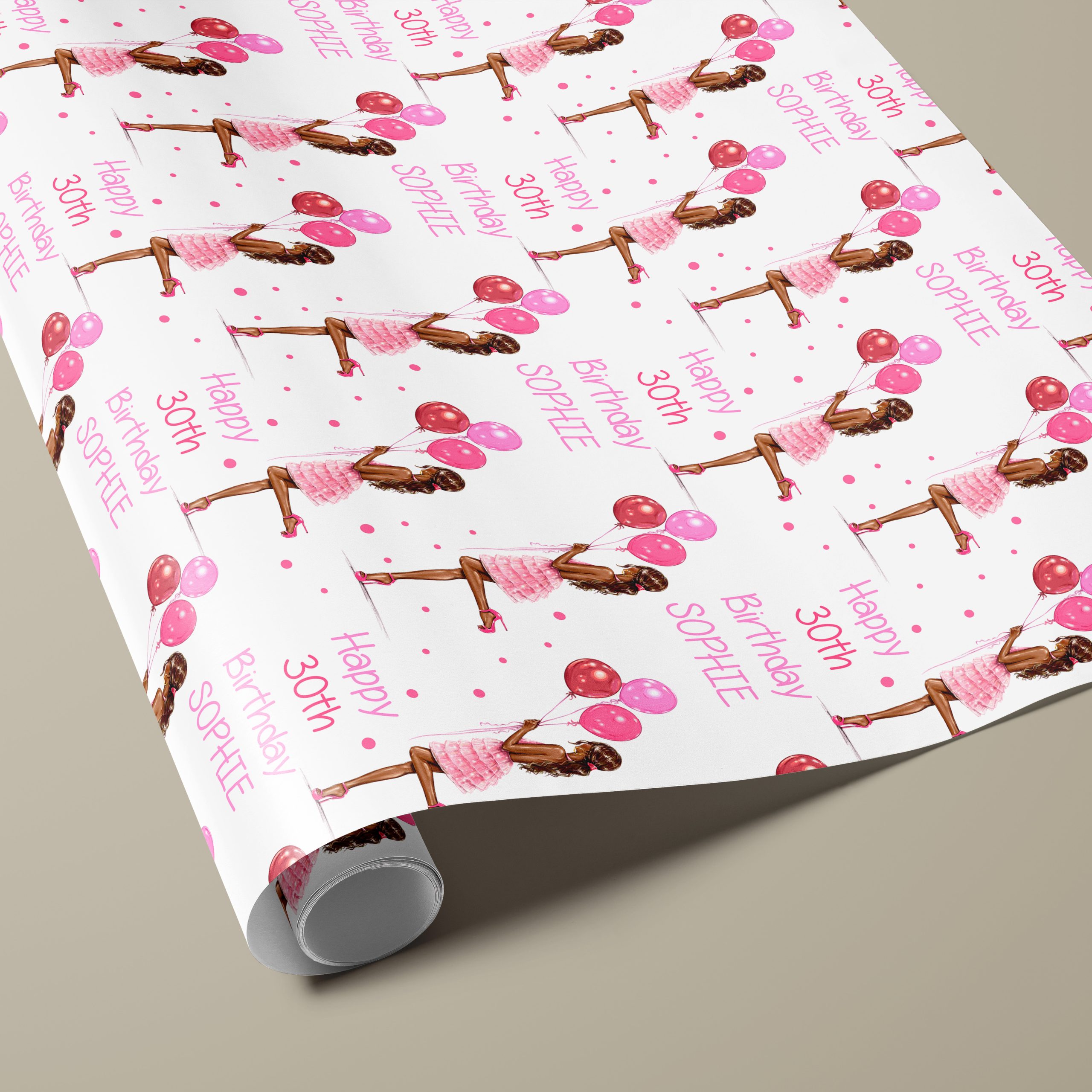 Personalised Pink Gift Wrapping Paper