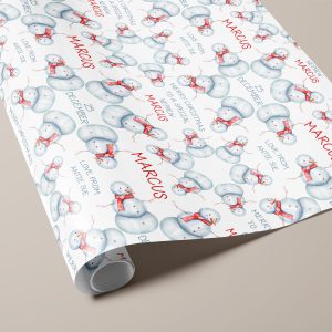 Personalised Snowman Christmas Wrapping Paper