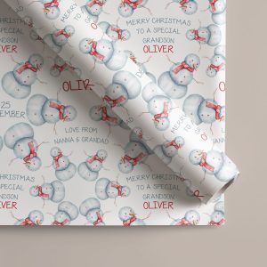 Personalised Snowman Christmas Wrapping Paper
