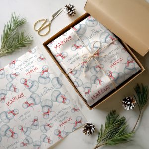Personalised Snowman Christmas Wrapping Paper