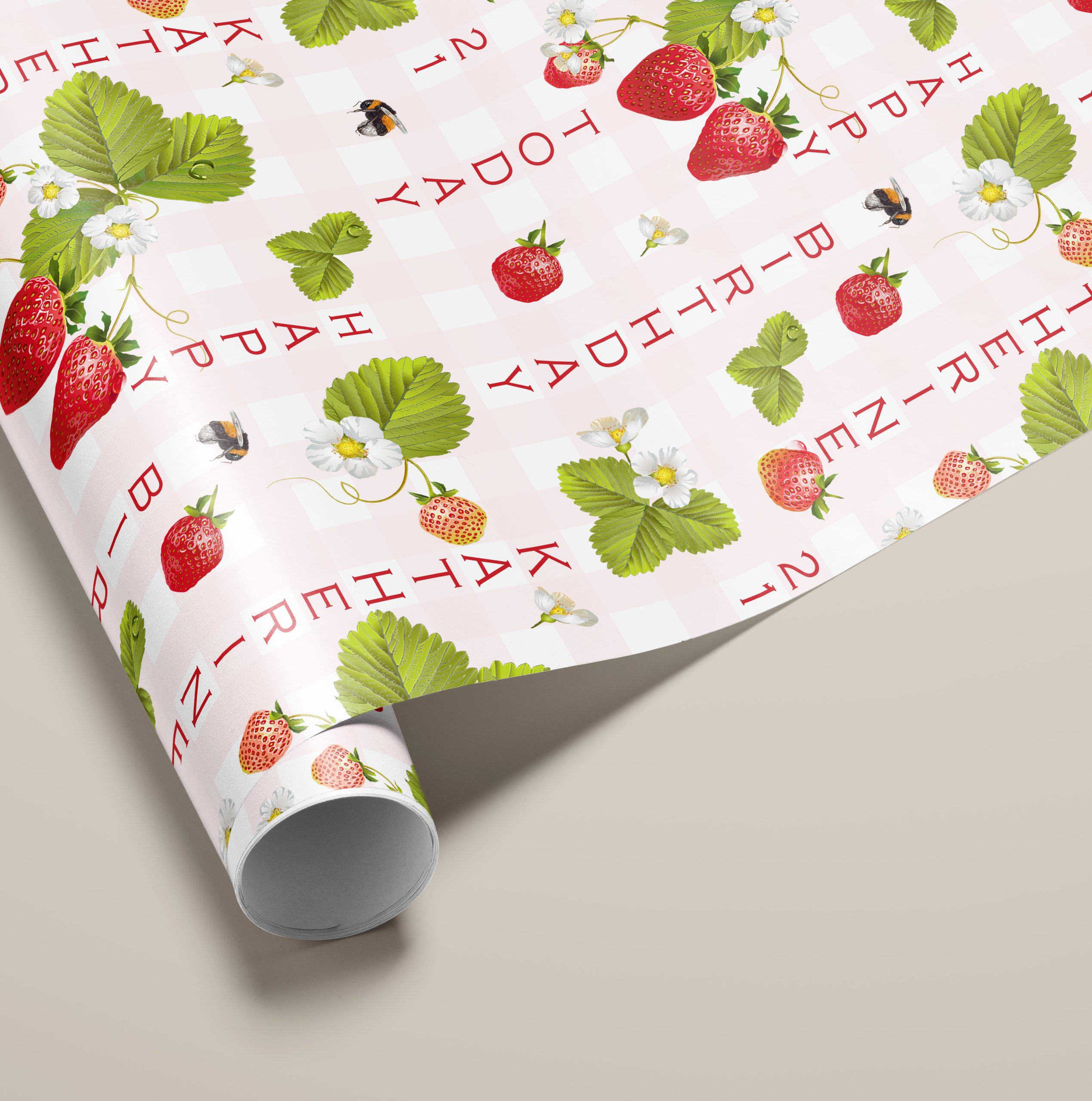 Personalised Strawberry Birthday Wrapping Paper