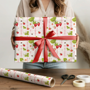 Personalised Strawberry Birthday Wrapping Paper