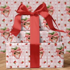Personalised Strawberry Wrapping Paper