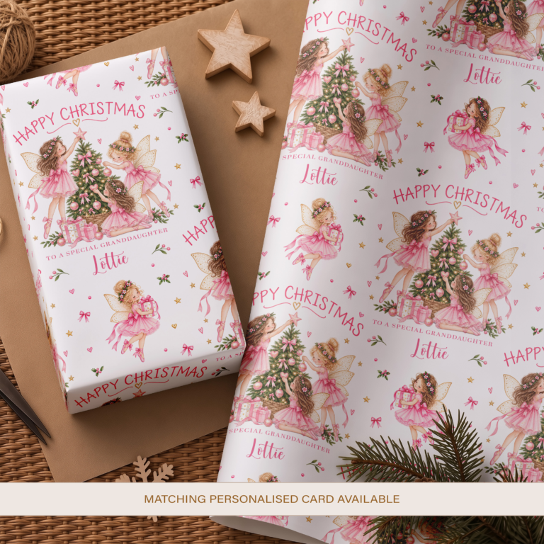 Personalised Fairy Christmas Wrapping Paper