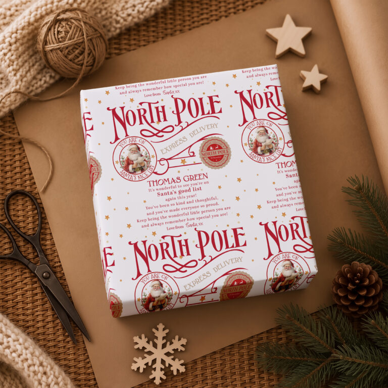 Personalised North Pole Christmas Wrapping Paper