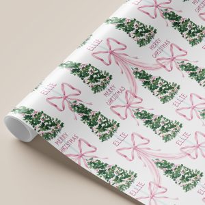 Personalised Pink Christmas Gift Wrapping Paper