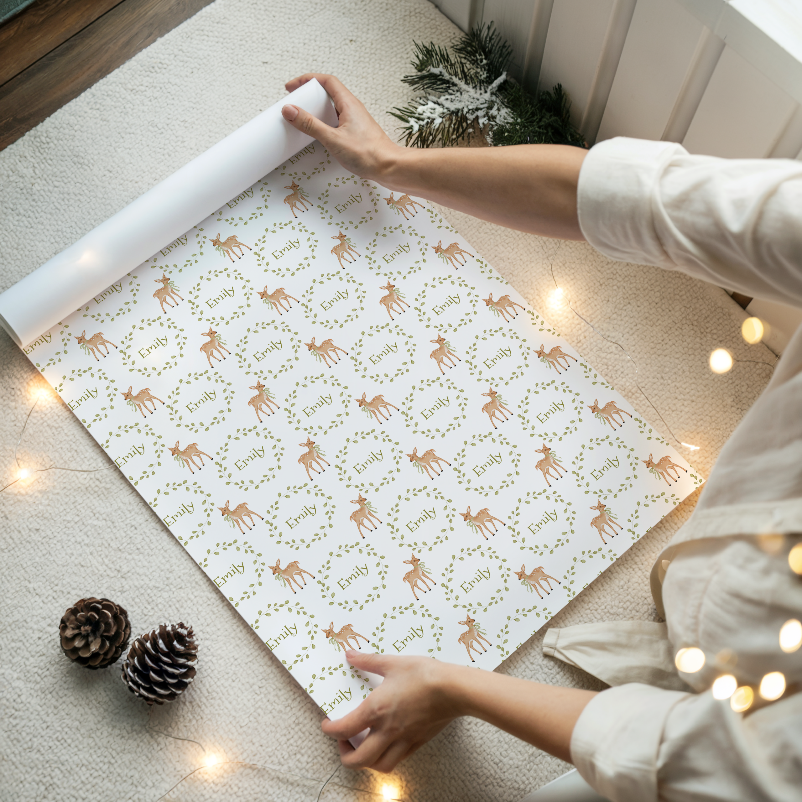 Personalised Reindeer Christmas Gift Wrapping Paper