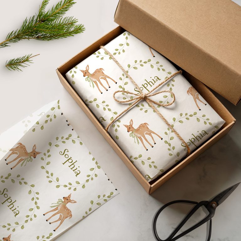 Reindeer Name Christmas Wrapping Paper