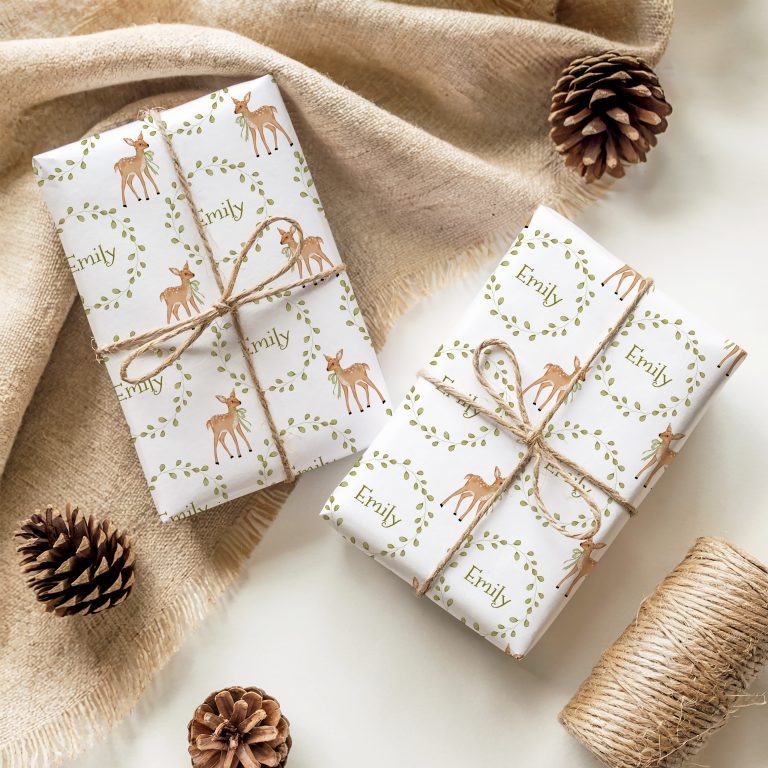 Reindeer Name Christmas Wrapping Paper