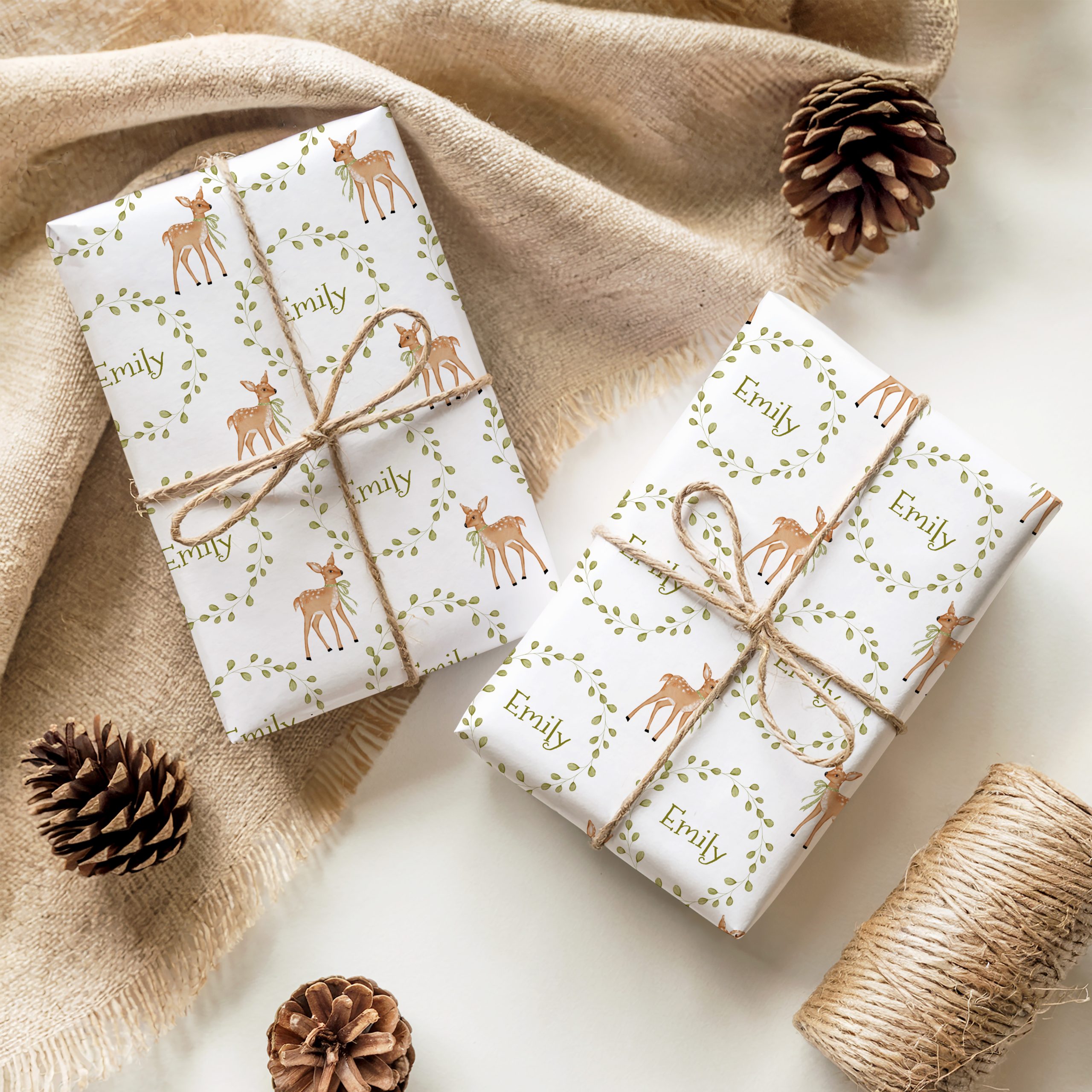 Personalised Reindeer Christmas Gift Wrapping Paper