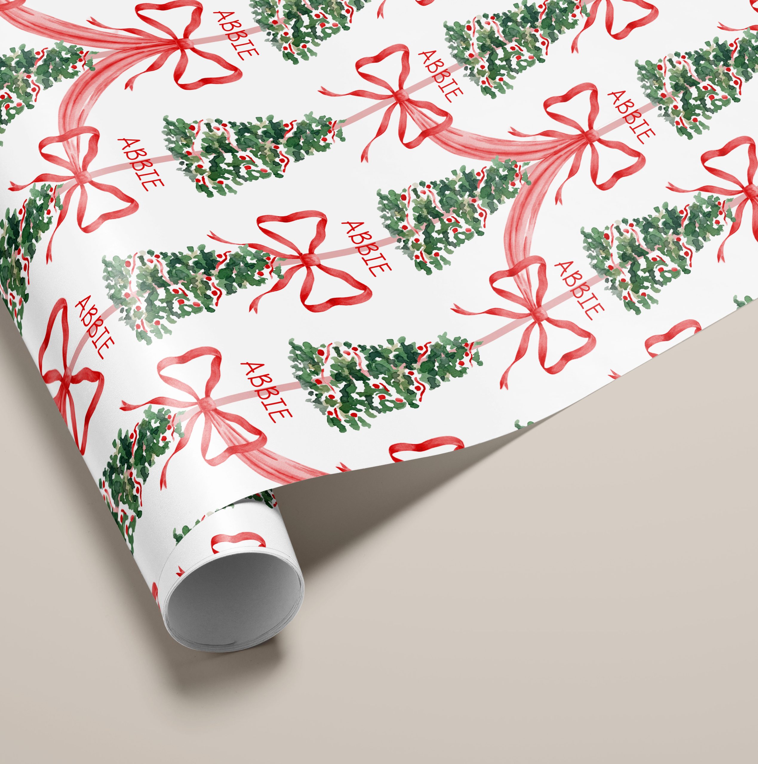 Personalised Red Christmas Wrapping Paper
