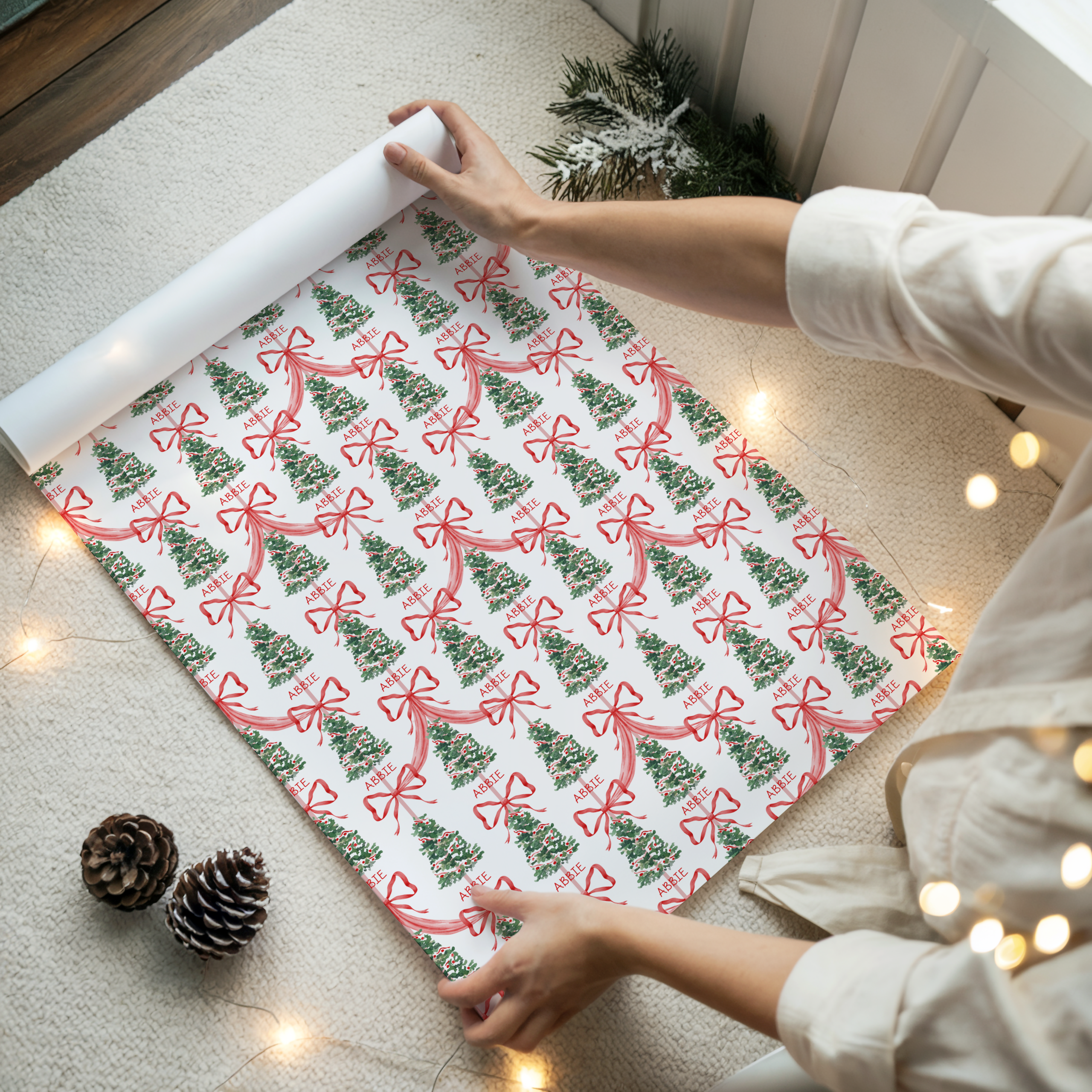 Personalised Red Christmas Wrapping Paper
