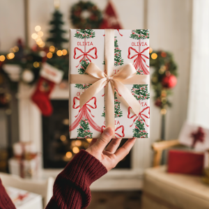 Personalised Red Christmas Wrapping Paper