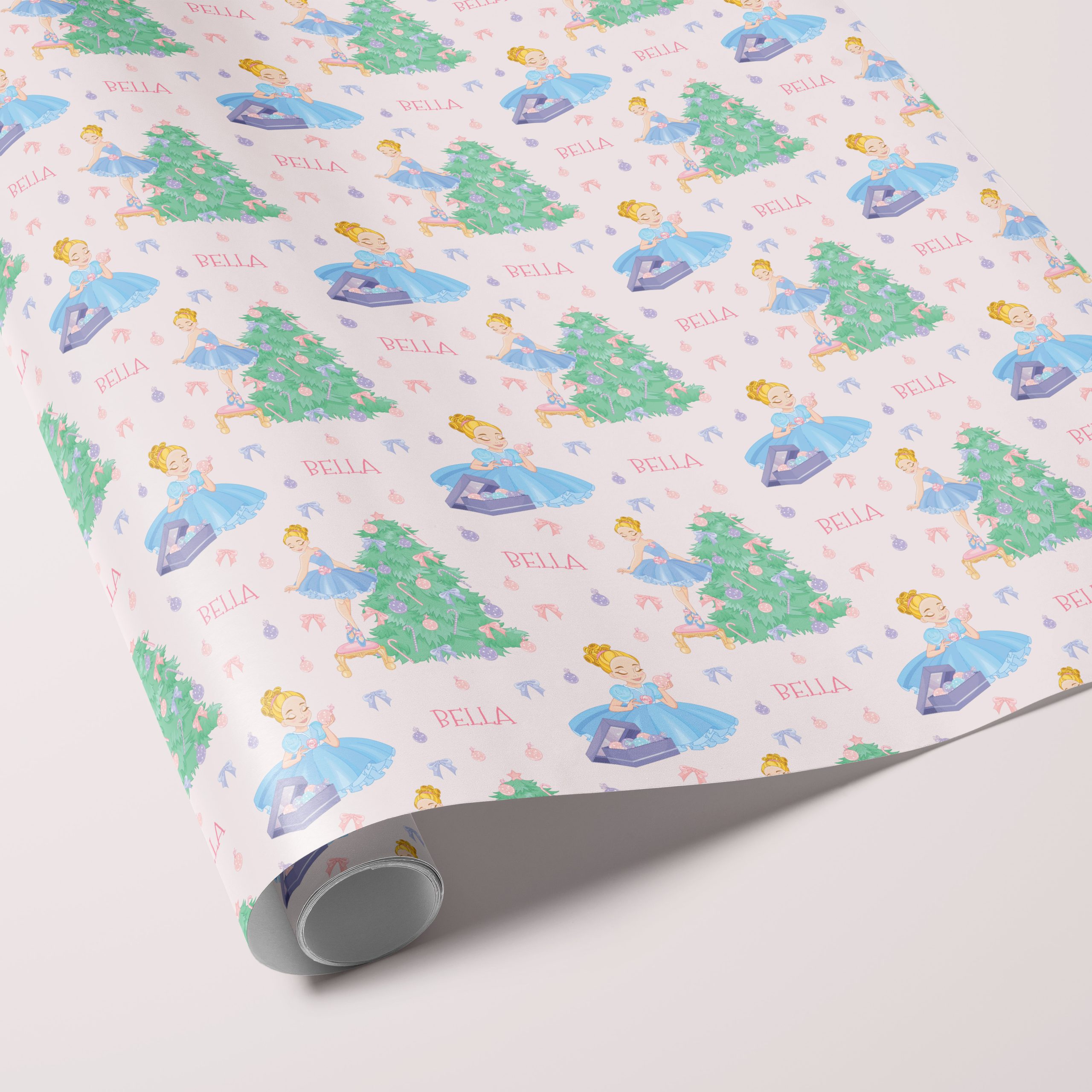 Personalised Christmas Wrapping Paper Ballerina Princess