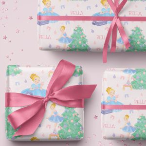 Personalised Christmas Wrapping Paper Ballerina Princess