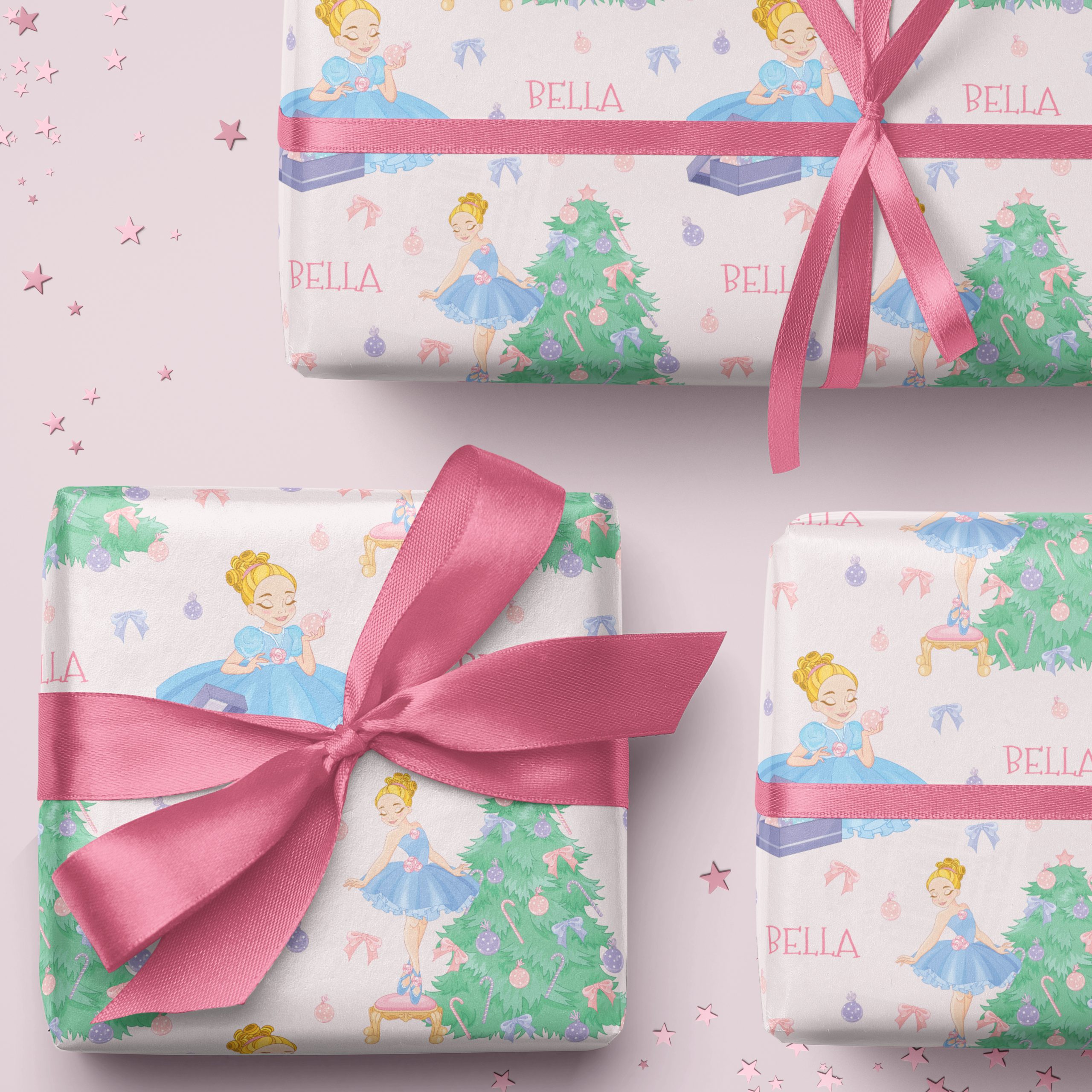 Personalised Christmas Wrapping Paper Ballerina Princess