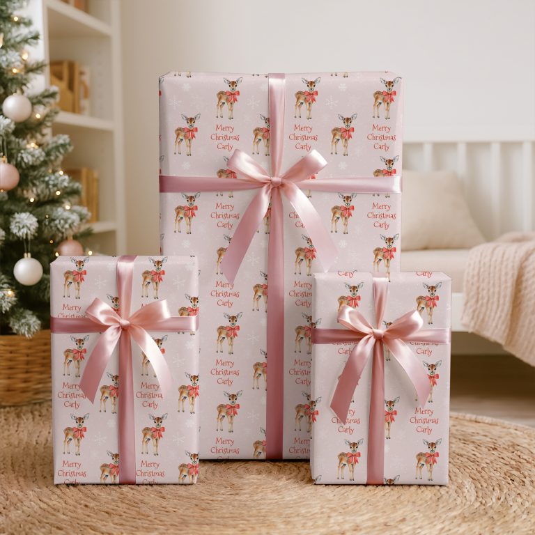 Personalised Reindeer Christmas Wrapping Paper
