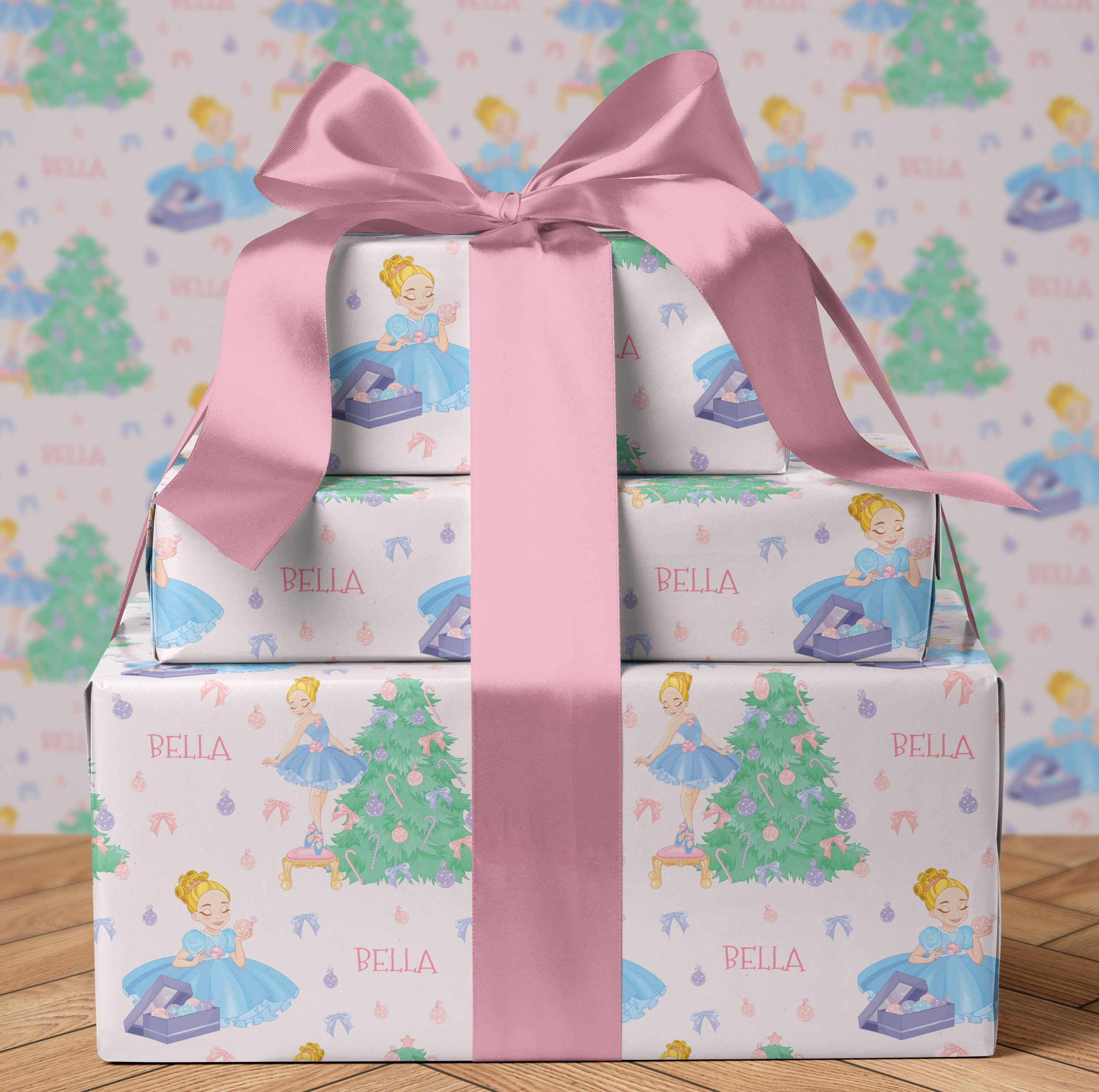 Personalised Princess Ballerina Christmas Wrapping Paper
