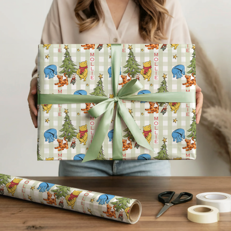 Personalised Winnie The Pooh Christmas Wrapping Paper