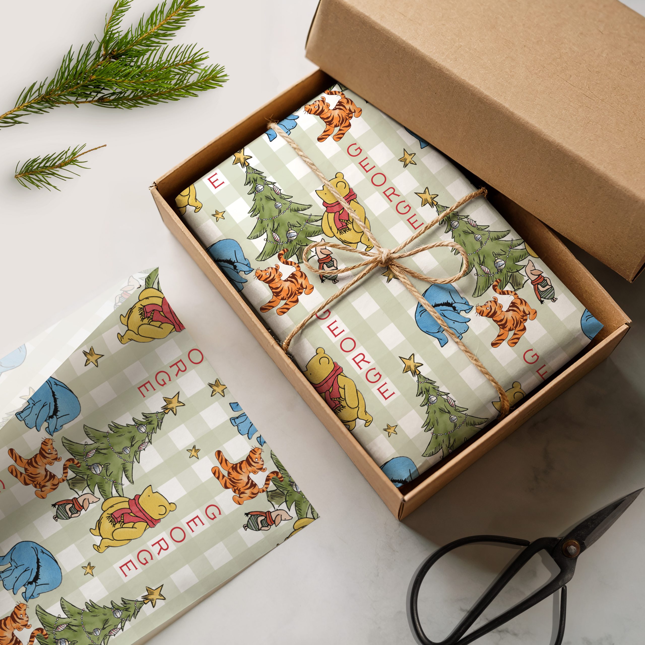 Personalised Winnie The Pooh Christmas Wrapping Paper
