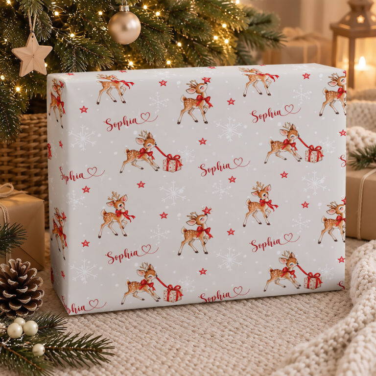 Personalised Reindeer Christmas Wrapping Paper