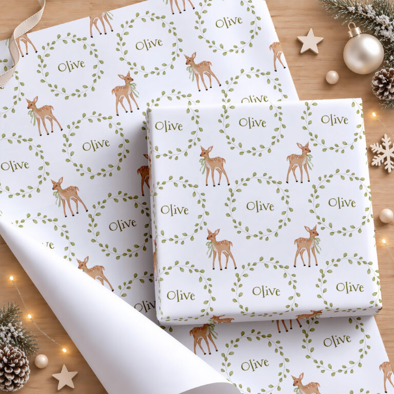 Personalised Reindeer Christmas Wrapping Paper