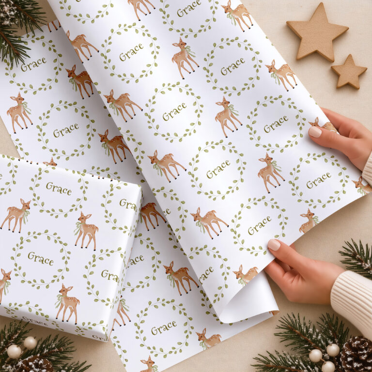 Personalised Reindeer Christmas Wrapping Paper