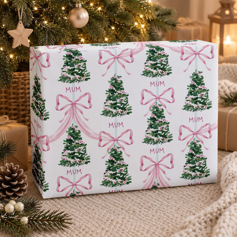 Personalised Pink Christmas Wrapping Paper